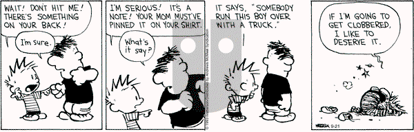 Calvin and Hobbes - Thursday September 21, 2023 Comic Strip
