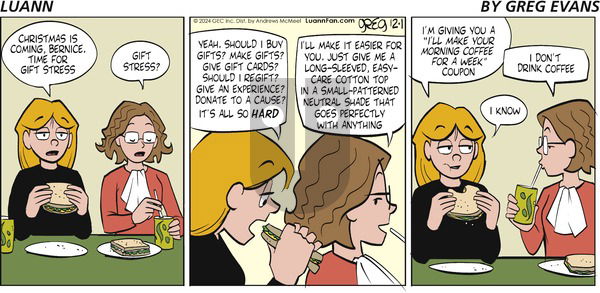 Luann - Sunday December 1, 2024 Comic Strip
