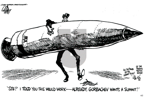 Pat Oliphant on Tuesday April 2, 1985 Comic Strip
