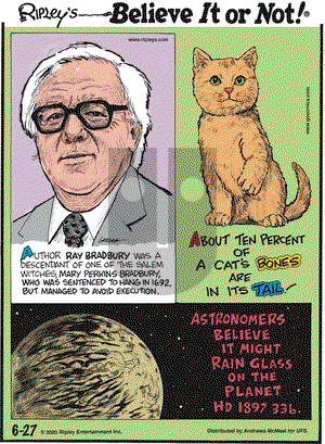 Ripley's Believe It or Not on Saturday June 27, 2020 Comic Strip