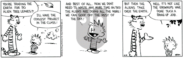 Calvin and Hobbes on Saturday October 14, 1995 Comic Strip