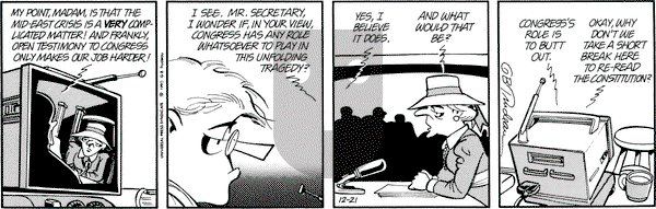 Doonesbury on Friday December 21, 1990 Comic Strip