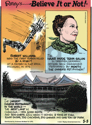 Ripley's Believe It or Not on Wednesday May 3, 2017 Comic Strip