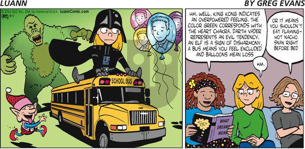 Luann on Sunday May 1, 2016 Comic Strip