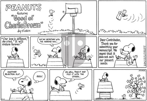Peanuts on Sunday July 4, 1971 Comic Strip