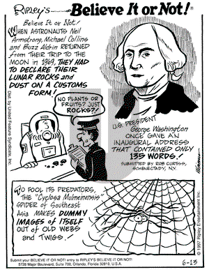 Ripley's Believe It or Not on Friday June 13, 1997 Comic Strip
