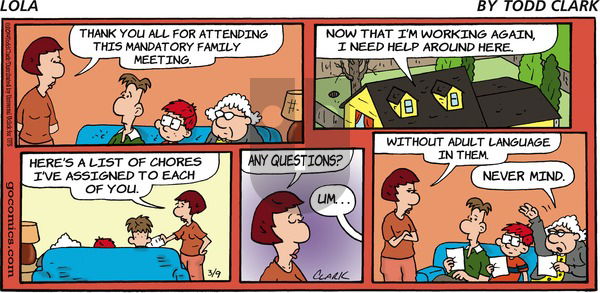 Lola on Sunday March 9, 2014 Comic Strip
