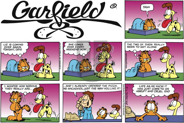 Garfield on Sunday July 12, 2009 Comic Strip