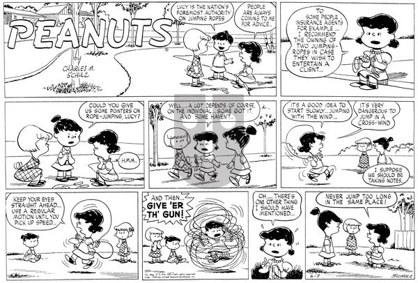 Peanuts on Sunday June 7, 1953 Comic Strip