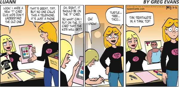Luann on Sunday February 12, 2017 Comic Strip