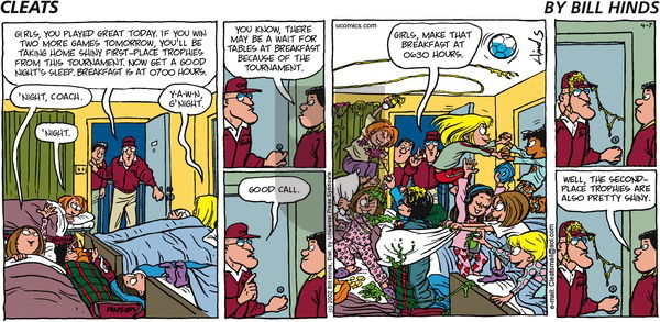 Cleats on Sunday April 7, 2002 Comic Strip
