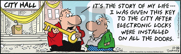 Frank and Ernest on Saturday November 16, 2019 Comic Strip