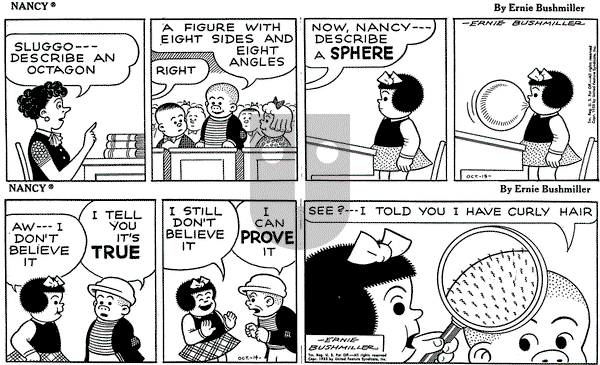 Nancy on Thursday October 13, 1955 Comic Strip