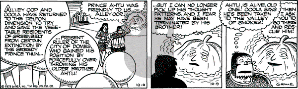Alley Oop on Monday October 9, 1978 Comic Strip