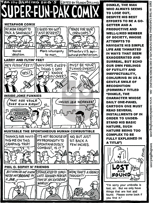 Tom the Dancing Bug on Saturday March 2, 2002 Comic Strip