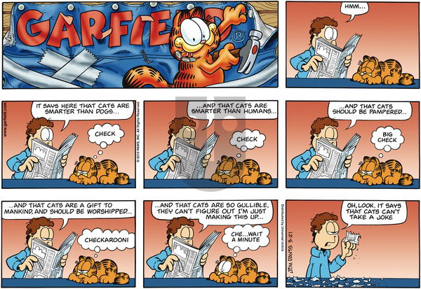 Garfield on Sunday March 21, 2010 Comic Strip