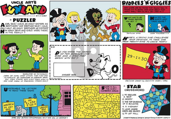 Uncle Art's Funland on Sunday August 21, 2022 Comic Strip