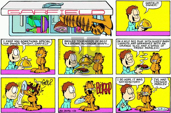 Garfield - Sunday January 26, 1997 Comic Strip