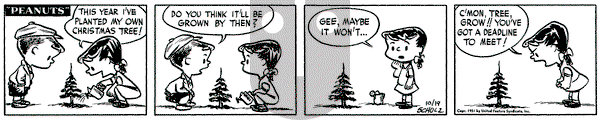 Peanuts on Friday October 19, 1951 Comic Strip