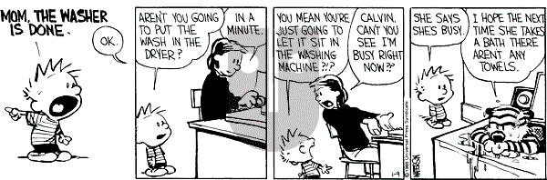 Calvin and Hobbes - Saturday January 9, 1988 Comic Strip