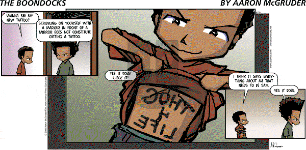 The Boondocks - Sunday April 18, 2004 Comic Strip