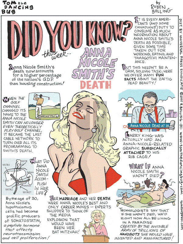 Tom the Dancing Bug on Saturday March 10, 2007 Comic Strip