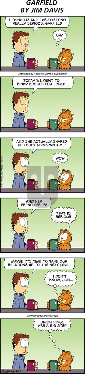 Garfield on Sunday August 27, 2017 Comic Strip