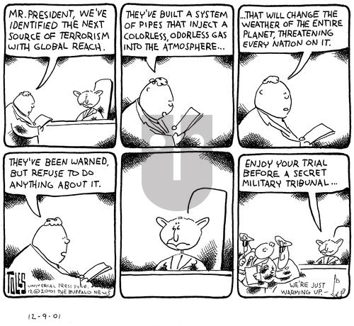 Tom Toles on Sunday December 9, 2001 Comic Strip