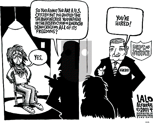 Lalo Alcaraz on Wednesday December 5, 2001 Comic Strip