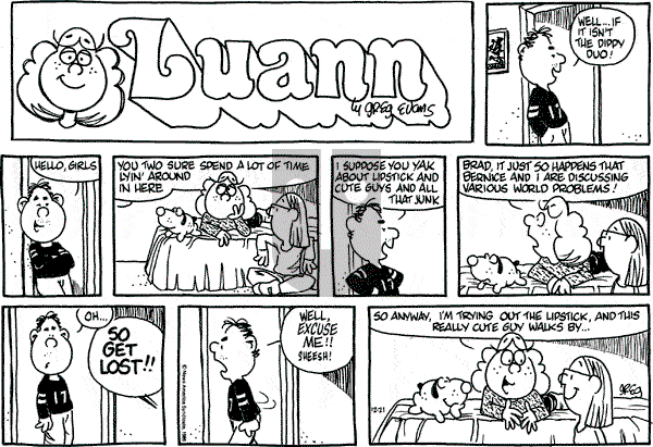 Luann on Sunday December 21, 1986 Comic Strip