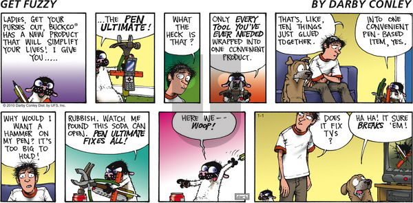 Get Fuzzy on Sunday January 1, 2012 Comic Strip