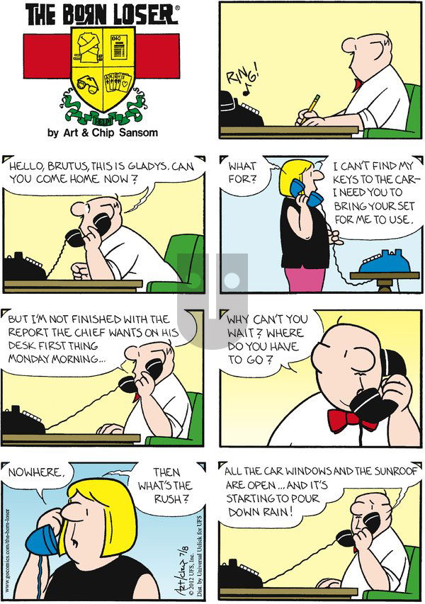The Born Loser on Sunday July 8, 2012 Comic Strip