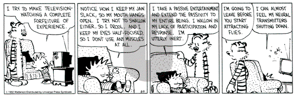 Calvin and Hobbes on Wednesday February 5, 1992 Comic Strip