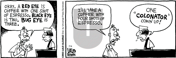 La Cucaracha on Tuesday July 8, 2003 Comic Strip