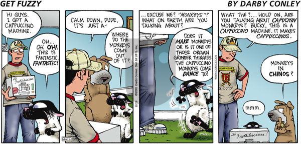 Get Fuzzy on Sunday August 19, 2001 Comic Strip