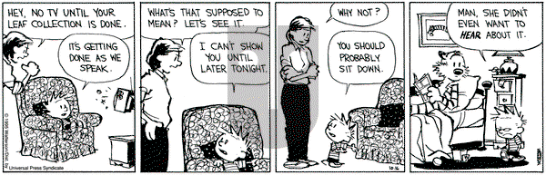 Calvin and Hobbes on Monday October 16, 1995 Comic Strip