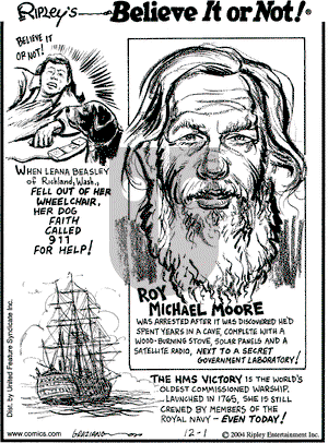 Ripley's Believe It or Not on Wednesday December 1, 2004 Comic Strip