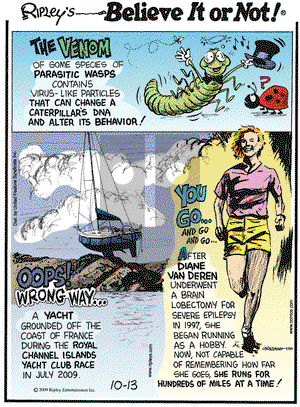 Ripley's Believe It or Not on Tuesday October 13, 2009 Comic Strip