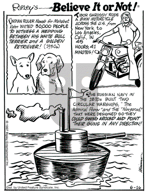 Ripley's Believe It or Not on Monday June 16, 1997 Comic Strip