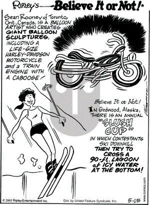 Ripley's Believe It or Not - Thursday May 15, 2003 Comic Strip