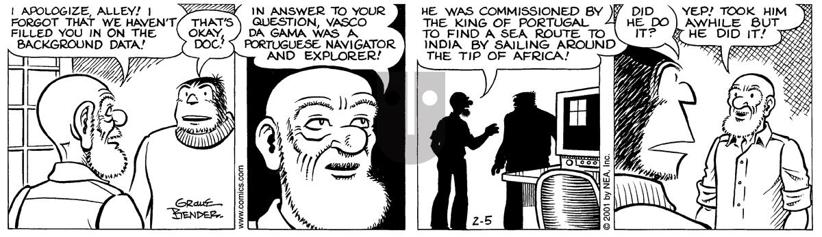 Alley Oop - Monday February 5, 2001 Comic Strip