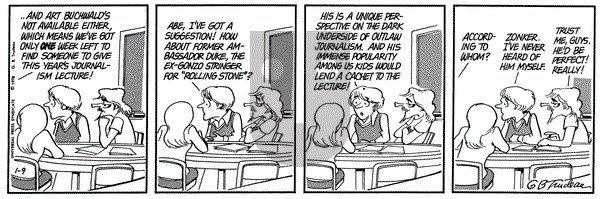 Doonesbury on Monday January 9, 1978 Comic Strip