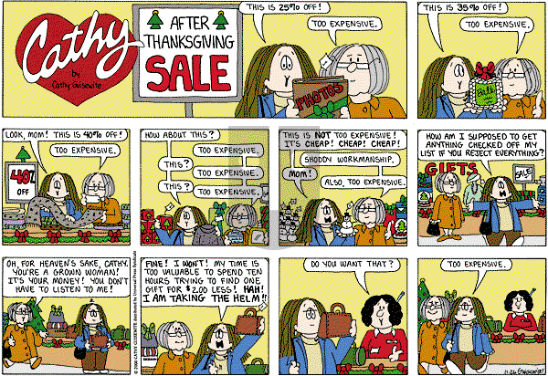 Cathy Classics - Sunday November 27, 2011 Comic Strip