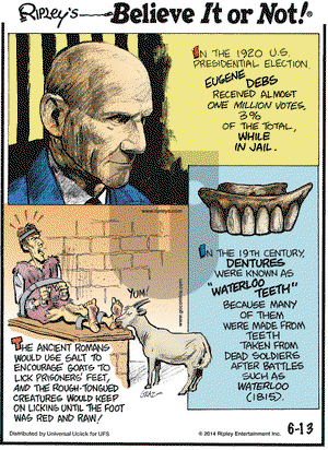Ripley's Believe It or Not on Friday June 13, 2014 Comic Strip