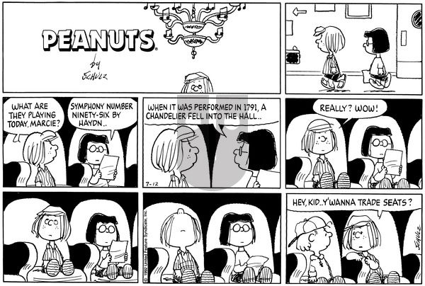 Peanuts on Sunday July 12, 1992 Comic Strip
