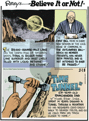 Ripley's Believe It or Not on Thursday February 18, 2010 Comic Strip