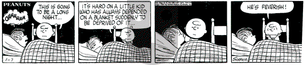 Peanuts on Saturday January 7, 1961 Comic Strip