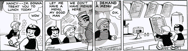 Nancy on Monday July 12, 1948 Comic Strip