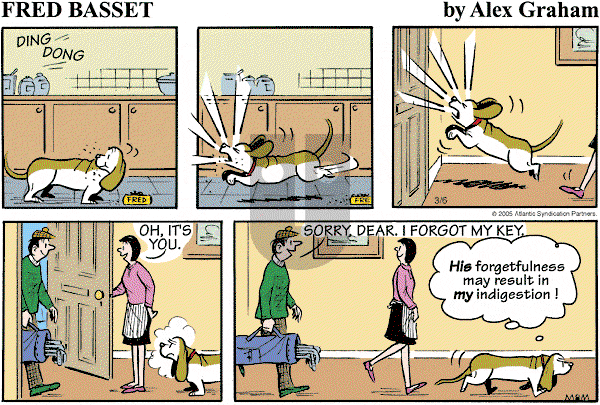 Fred Basset on Sunday March 6, 2005 Comic Strip