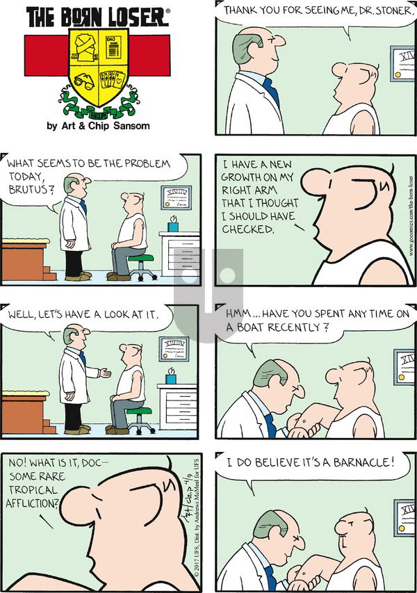 The Born Loser on Sunday April 9, 2017 Comic Strip